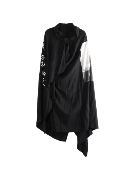 Rochie midi Yohji Yamamoto cu imagine asimetrică negru