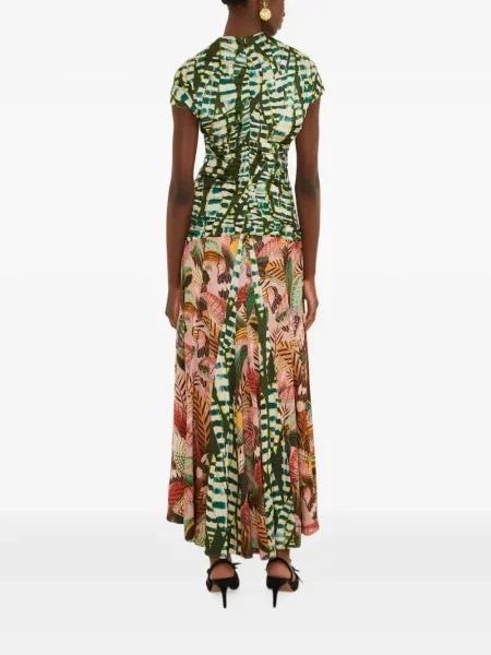 Rochie midi Farm Rio cu volane verde