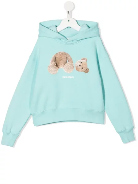 Bluza z kapturem dziecięca Palm Angels niebieska
