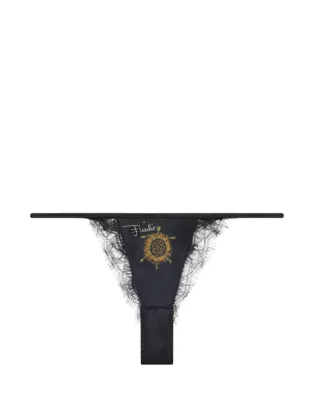 Chiloți tanga Pucci din satin negru
