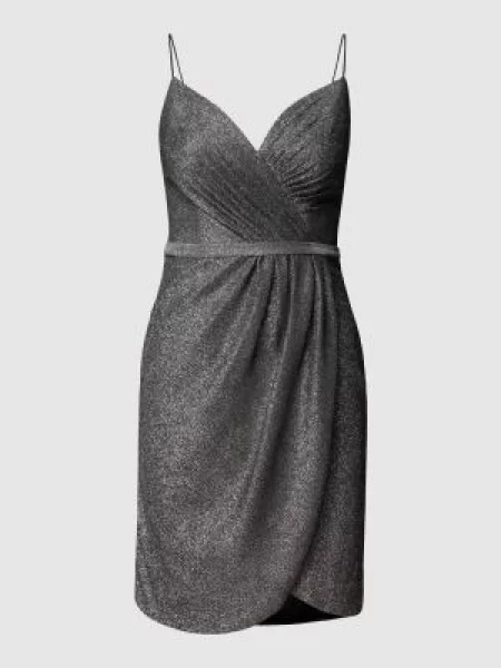 Sukienka koktajlowa w kopertowym stylu Luxuar czarna