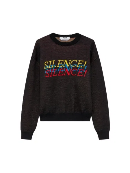 Sweter Msgm wełniany czarny