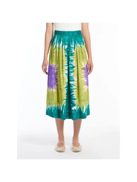 Weekend Max Mara spódnica midi rozkloszowana zielony