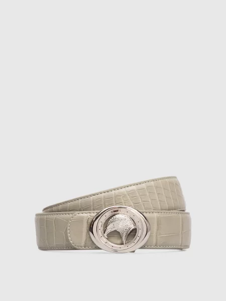 Кожаный ремень Stefano Ricci с ремешками хаки