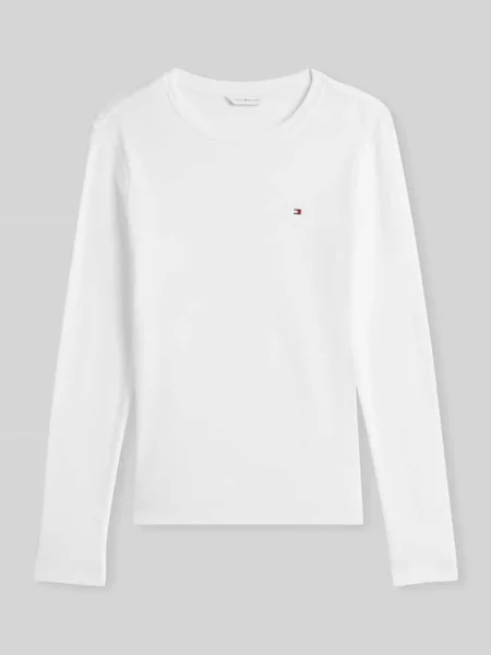 Bluzka z długim rękawem o kroju slim fit z czystej bawełny Tommy Hilfiger