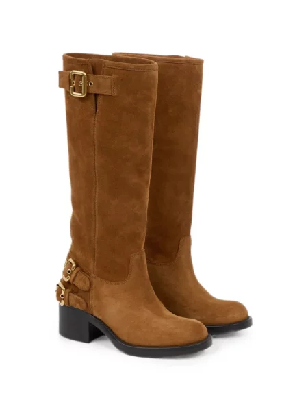 Botine Chloé cu cataramă maro
