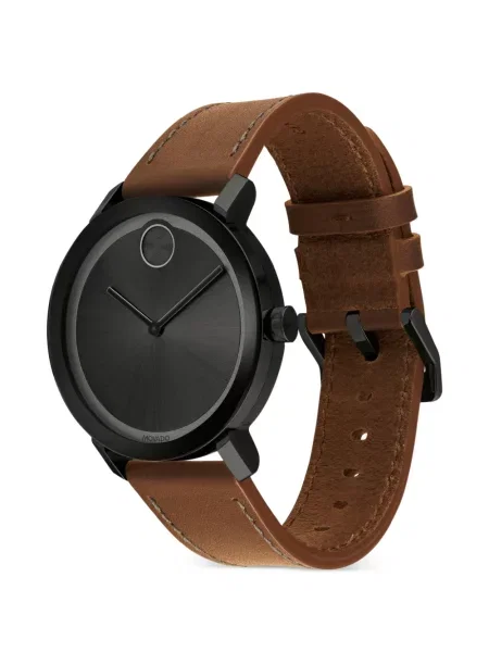 Ceas Movado din piele cu bretele negru
