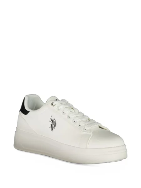 Sneakerși U.s. Polo Assn. cu broderie cu platformă alb