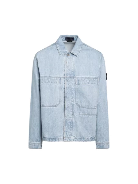 Kurtka jeansowa Stone Island z kamieniami niebieska