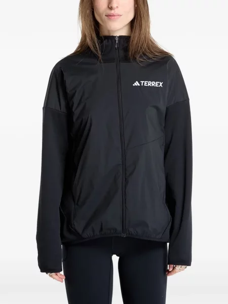 Τρέξιμο fleece μπλούζα Adidas με λαιμόκοψη v μαύρο