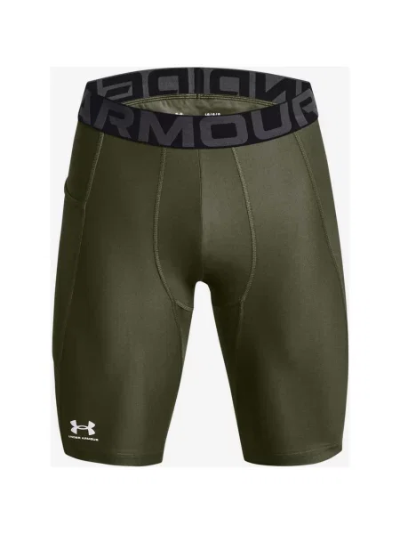 Krótkie legginsy Under Armour HeatGear Pocket Long Green w kolorze khaki XS zielone