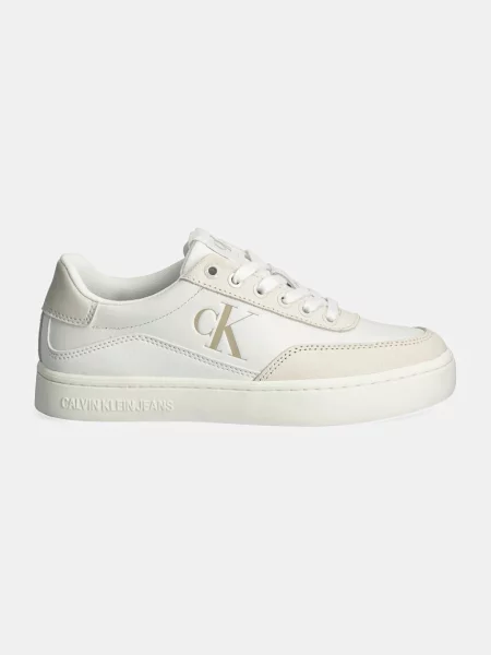 Trampki Calvin Klein Jeans skórzane klasyczne białe