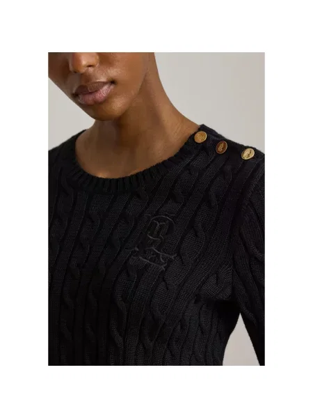 Lauren Ralph Lauren sweter z bawełną czarny