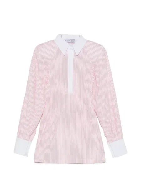 Rochie tip cămașă Rowen Rose cu dungi de costum roz