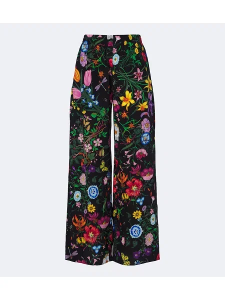 Pantaloni palazzo Gucci de mătase