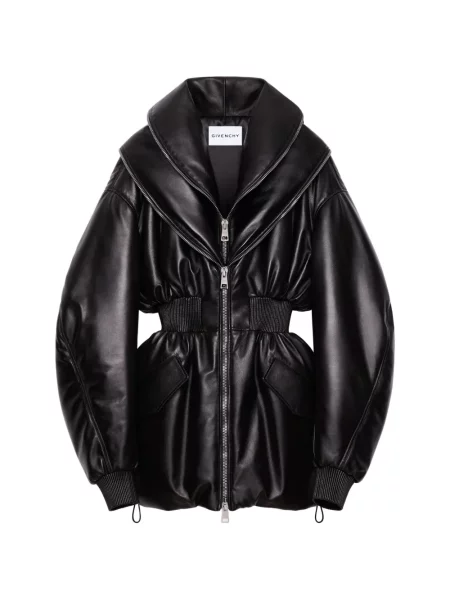 Geanta de piele Givenchy cu guler-șal negru