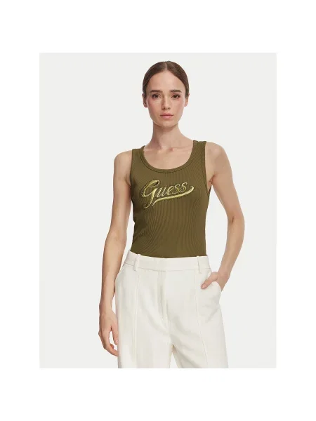 Guess Marškinėliai Chaki Slim Fit