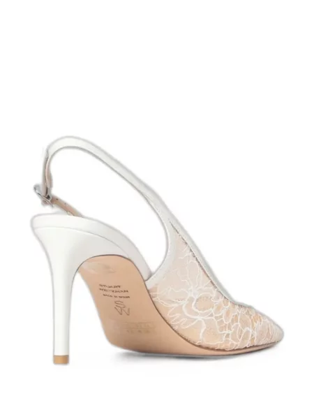 Pantofi cu toc Stuart Weitzman slingback alb