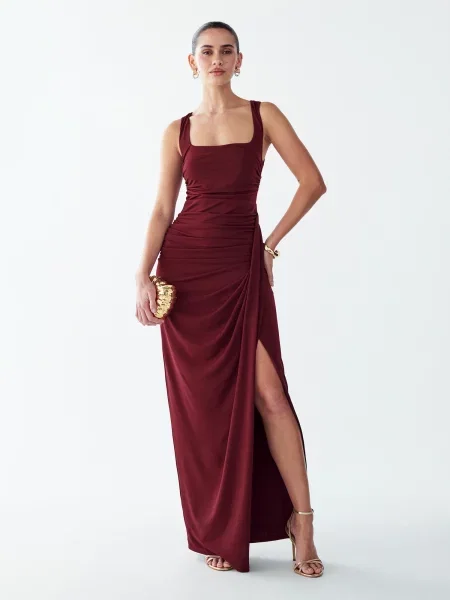 BWLDR Rochie de seară Fallen bordeaux roșu
