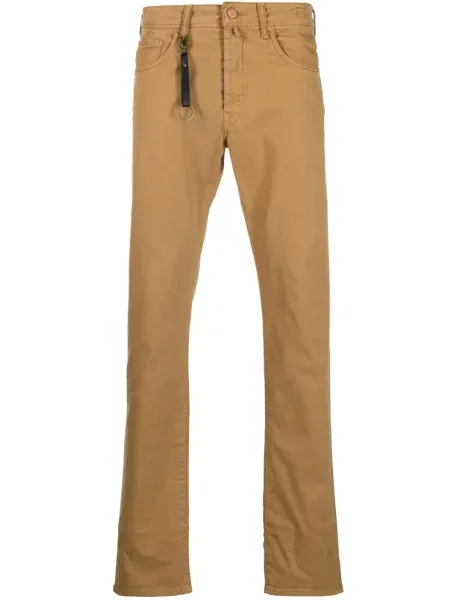 Pantaloni Incotex cu talie joasă maro