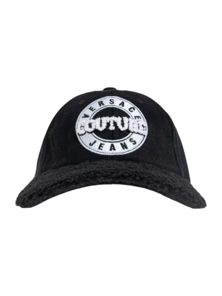 Czapka z daszkiem Versace Jeans Couture wełniana czarna