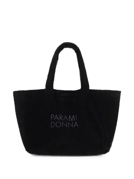 Geantă shopper Paramidonna cu broderie negru