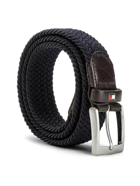 Tommy Hilfiger Vyriškas New Adan Belt 85 Tamsiai mėlyna balta