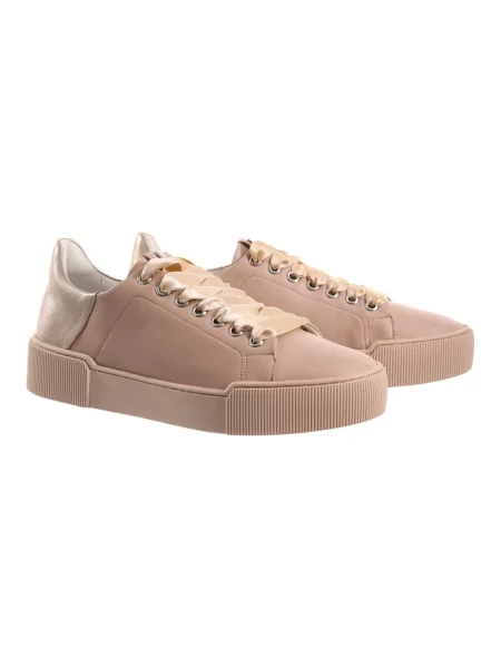 Sneakersy Högl skórzane na koturnie beżowe