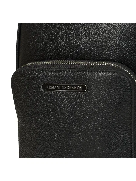 Armani Exchange geantă mică pentru bărbați cu imitație de piele negru