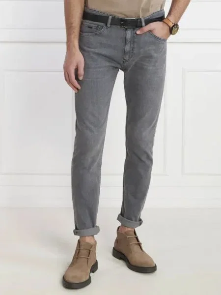 BOSS BLACK Blugi Taber | Tapered fit negru