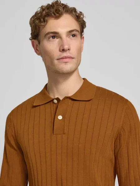 Koszulka polo o kroju regular fit z czystej bawełny model TORINO' Selected