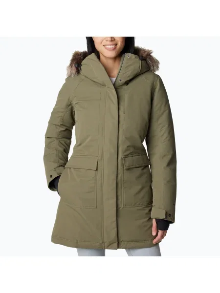 Geacă parka Columbia cu strasuri verde