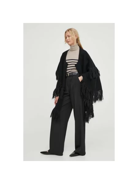 Ponczo By Malene Birger czarne