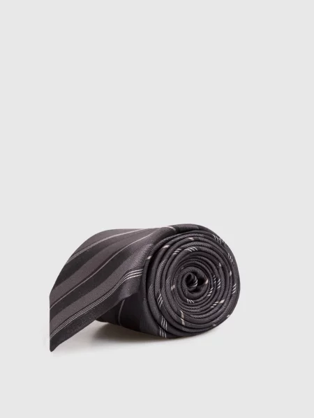 Шелковый галстук Brunello Cucinelli в полоску серый