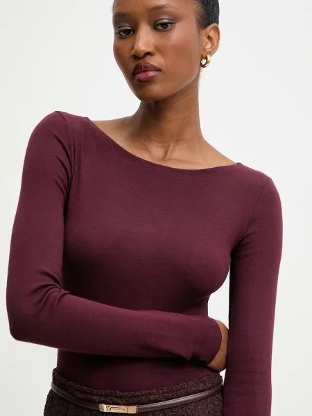 Majica z dolgimi rokavi Answear.LAB bordo