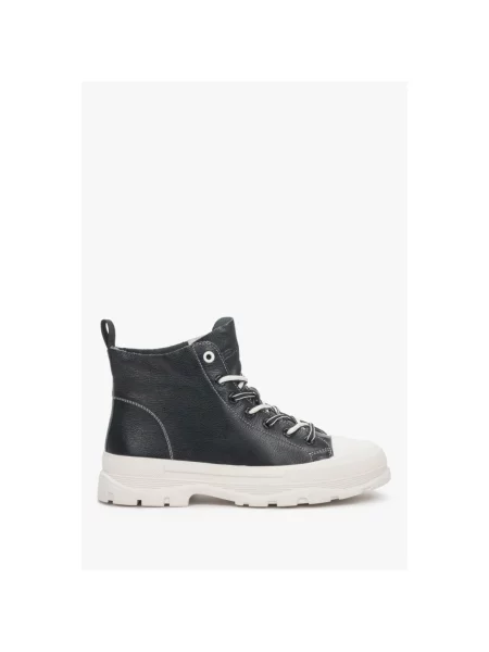 Високі кеди шкіряні чорні