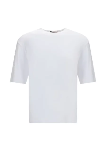 Tricou Loro Piana cu broderie alb
