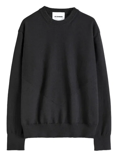 Pulover Jil Sander cu decolteu rotund negru