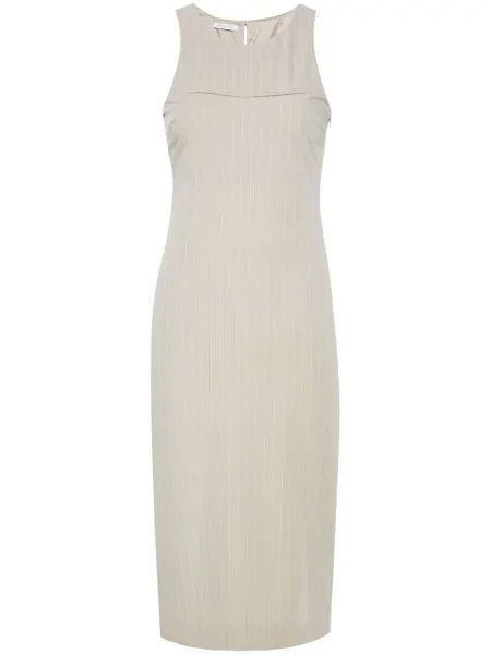 Rochie midi Patrizia Pepe cu dungi până la genunchi de costum gri