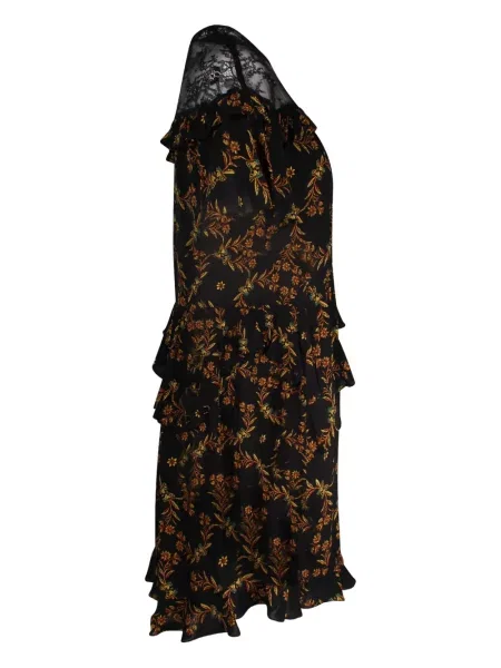 Rochie mini Sandro cu model floral cu imagine de costum negru