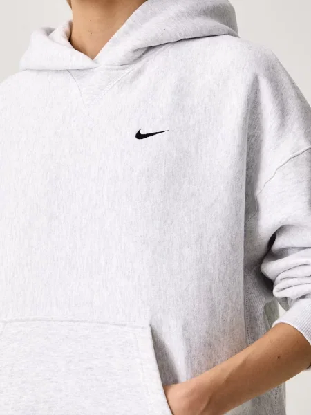 Флийс суичър с качулка Nike Sportswear с качулка сиво