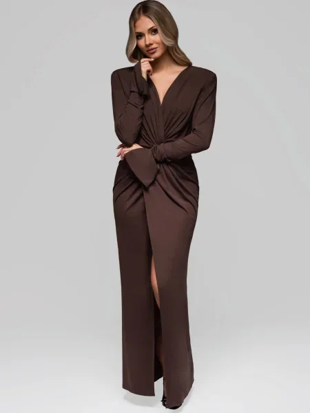 Odgovarati večernja haljina Edoti smeđa