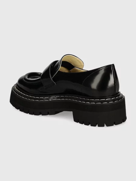 Kožené mokasíny Proenza Schouler Lug Sole na plochém černá