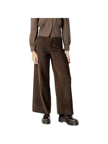Pantaloni I Am din piele de căprioară maro