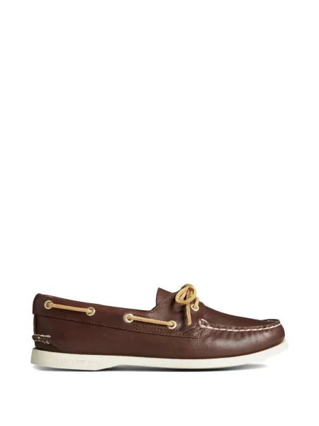 Pantofi loafer Fortela cu șireturi din piele maro