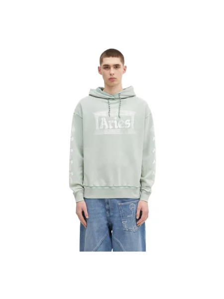 Aries bluza Aged Ancient Column Hoodie niebieska