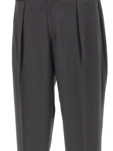 Pantaloni Briglia 1949 de lână plisate gri