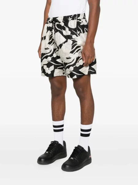 Pantaloni scurți Amiri cu model floral cu imagine negru