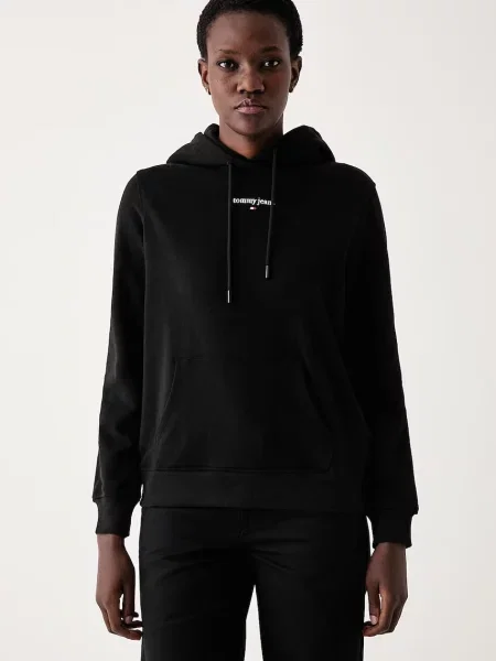 Tommy Jeans hanorac cu glugă pentru femei din negru