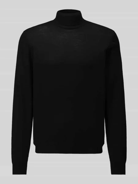 Sweter z golfem o kroju regular fit z czystej wełny model MIKO' Jake*s Studio Men czarny